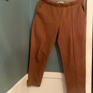 Everlane brown elastic waist straight leg drawstring pants - Large